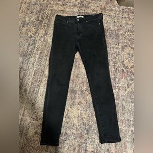 Madewell jeans: black 9” high rise skinny jeans size 29
